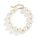 Pearl Rhinestone Choker Necklace for Women - Statement Collar Jewelry
