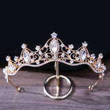 Pink Crystal Crown Hair Jewelry Tiara Rhinestone Girls Party Wedding