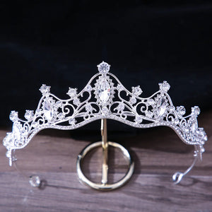 Pink Crystal Crown Hair Jewelry Tiara Rhinestone Girls Party Wedding