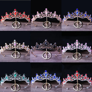 Pink Crystal Crown Hair Jewelry Tiara Rhinestone Girls Party Wedding