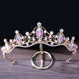 Pink Crystal Crown Hair Jewelry Tiara Rhinestone Girls Party Wedding