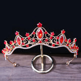 Pink Crystal Crown Hair Jewelry Tiara Rhinestone Girls Party Wedding