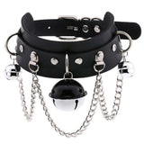 European Style Collar Short Necklace Men Gothic PU Leather Tassel Chain Choker