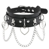 European Style Collar Short Necklace Men Gothic PU Leather Tassel Chain Choker