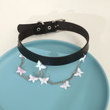 Exaggerated Punk Scorpion Pendant Necklace Gothic PU Leather Geometric Rivet Lac