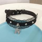 Exaggerated Punk Scorpion Pendant Necklace Gothic PU Leather Geometric Rivet Lac