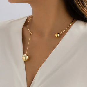 Women's Silver Choker Necklace with Pearl Torques Statement Chain Collar
