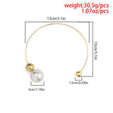 Silver Metal Choker Necklace with Pearl Torques for Women