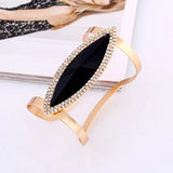 Metal Rhinestone Bangles Women Crystal Bracelet Wide Opening Adjustable Bangle