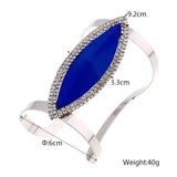 Metal Rhinestone Bangles Women Crystal Bracelet Wide Opening Adjustable Bangle