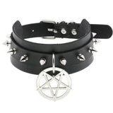 Gothic PU Leather Tassel Chain Choker Collar Necklace