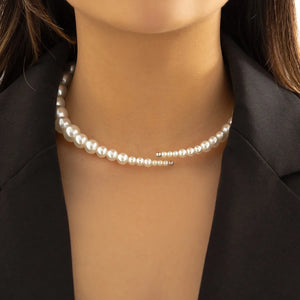 Vintage Pearl Torques Necklace Choker for Women