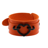 Gothic Heart Pendant Leather Wrap Bracelet Vintage Punk Sport Bangle