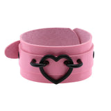 Gothic Heart Pendant Leather Wrap Bracelet Vintage Punk Sport Bangle