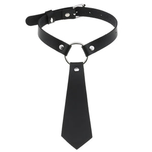 Gothic PU Leather Bow Tie Collar Choker Necklace Punk Bondage Collars