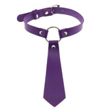 Gothic PU Leather Bow Tie Collar Choker Necklace Punk Bondage Collars