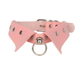Gothic Punk Rivet Leather Statement Necklace