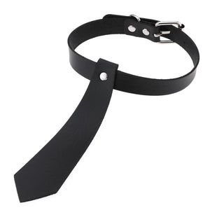 Gothic Punk PU Leather Torques Bow Tie Choker Necklace