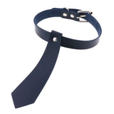 Gothic Punk PU Leather Torques Bow Tie Choker Necklace