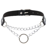 Harajuku PU Leather Choker Necklace Punk Gothic Pendant Tassel Necklace
