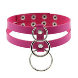 Harajuku Girls Red PU Leather Necklace Gothic Vintage Choker