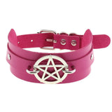 Harajuku Girls Red PU Leather Necklace Gothic Vintage Choker
