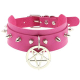 Harajuku Girls Red PU Leather Necklace Gothic Vintage Choker