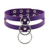 Harajuku PU Leather Choker Necklace Punk Gothic Collar Pendant Jewelry