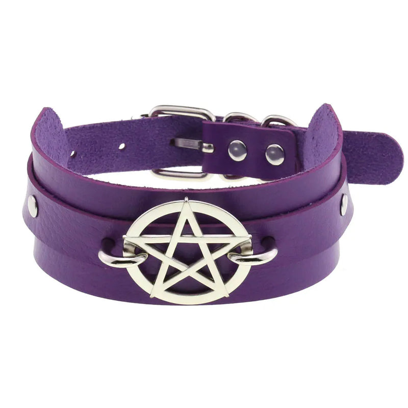 Harajuku PU Leather Choker Necklace Punk Gothic Collar Pendant Jewelry
