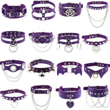 Harajuku PU Leather Choker Necklace Punk Gothic Collar Pendant Jewelry