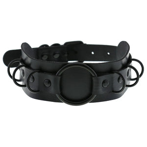 Harajuku Punk PU Leather Choker Necklace Vintage Gothic Chain Jewelry