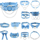 Harajuku Vintage Goth Sky PU Leather Necklace Choker Statement Jewelry