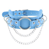 Harajuku Vintage Goth Sky PU Leather Necklace Choker Statement Jewelry