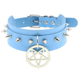 Harajuku Vintage Goth Sky PU Leather Necklace Choker Statement Jewelry