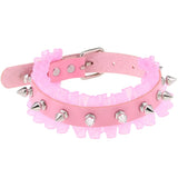 Vintage Lace Leather Choker Necklace Harajuku Gothic Punk Rivet