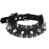 Vintage Lace Leather Choker Necklace Harajuku Gothic Punk Rivet