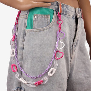 Candy Mushroom Smile Key Chain Ring Multicolor Resin Heart Waist Chain