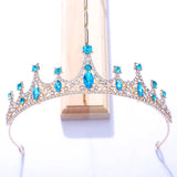 Red Crystal Crown Tiara Wedding Hair Jewelry