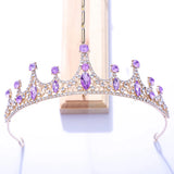 Red Crystal Crown Tiara Wedding Hair Jewelry