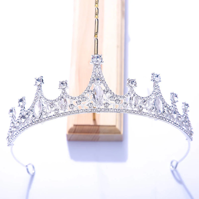 Red Crystal Crown Tiara Wedding Hair Jewelry
