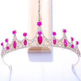 Red Crystal Crown Tiara Wedding Hair Jewelry