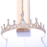 Red Crystal Crown Tiara Wedding Hair Jewelry