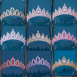 Multicolor Crystal Crown Hair Accessories Tiara For Women Girls Wedding