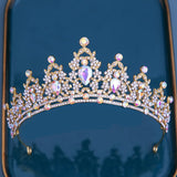 Multicolor Crystal Crown Hair Accessories Tiara For Women Girls Wedding
