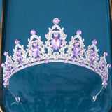 Multicolor Crystal Crown Hair Accessories Tiara For Women Girls Wedding