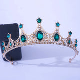 Purple Rose Red Crystal Crown Hair Accessories Tiara Women Party