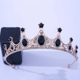 Purple Rose Red Crystal Crown Hair Accessories Tiara Women Party