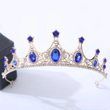 Purple Rose Red Crystal Crown Hair Accessories Tiara Women Party