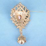 Bridal Crystal Brooch Flower Rhinestone Scarf Bouquet Brooch Pins Wedding