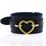 Gothic Harajuku Heart PU Leather Wrap Bracelet Vintage Punk Wide Bangles
